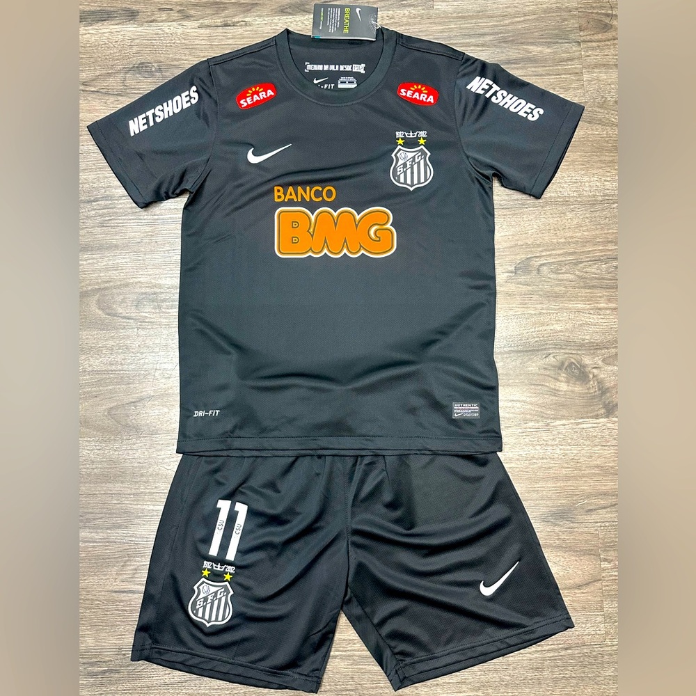 Youth Neymar Jr #11 Nike Jersey + Shorts Soccer Kit Kids Team Sets - Medium